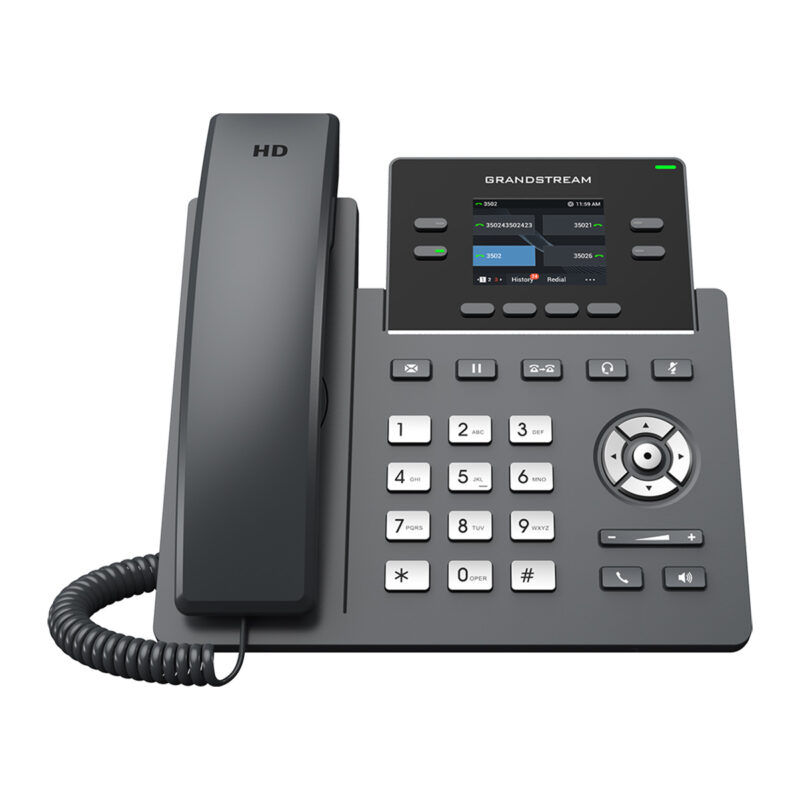 Grandstream 2-Line Carrier Desk Phone 2x Gigabit Ethernet ports, Supports POE