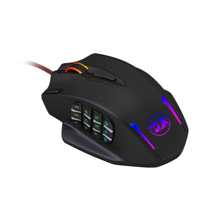 REDRAGON IMPACT 12400DPI MMO Gaming Mouse - Black - Image 3