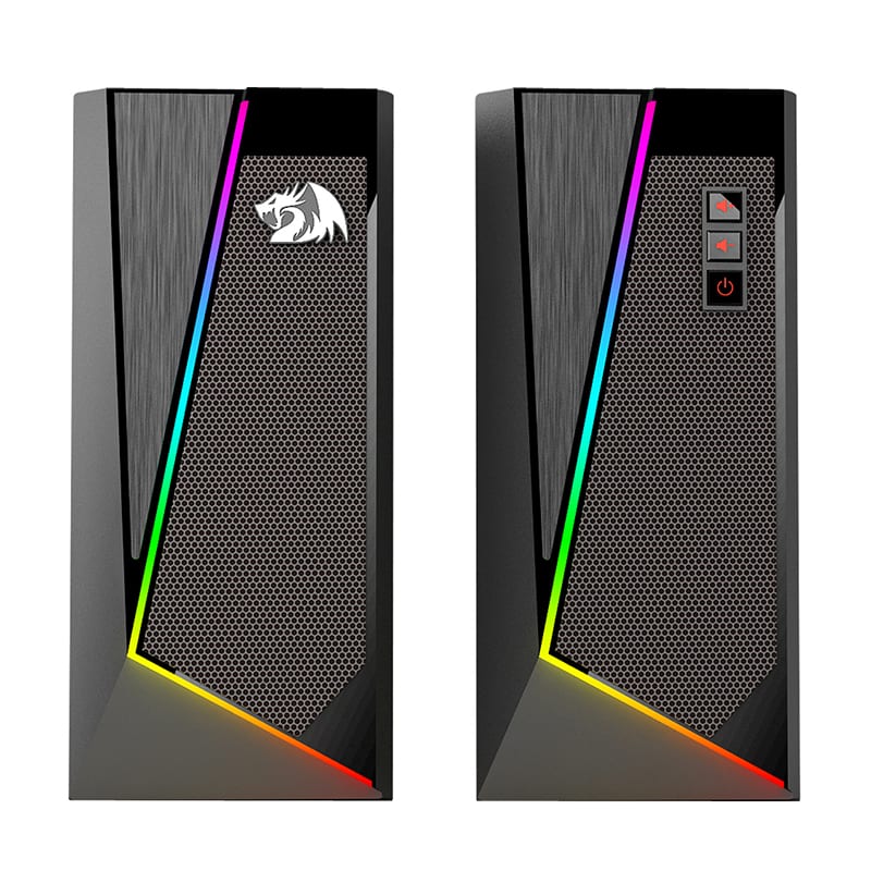 REDRAGON 2.0 Satellite Speaker ANVIL 2 x 3W RGB USB | Aux Gaming Speaker - Black - Image 2