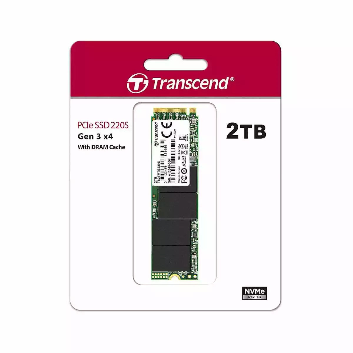 2TB Transcend PCIe 220S M.2 Internal NVME GEN3 SSD - 2280 - Image 3