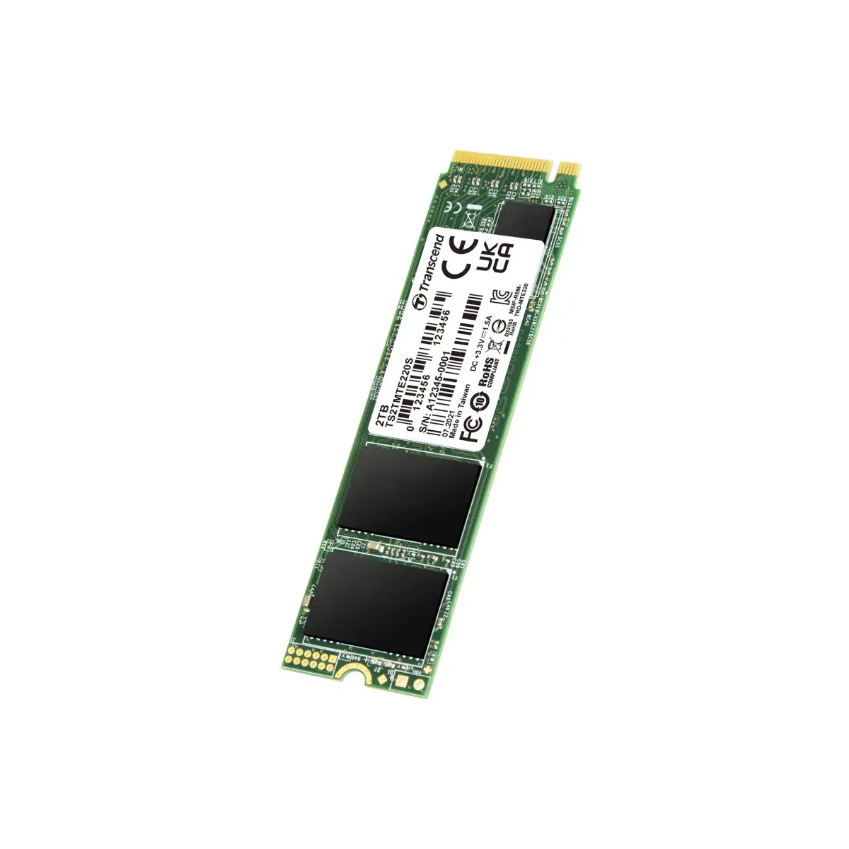 2TB Transcend PCIe 220S M.2 Internal NVME GEN3 SSD - 2280 - Image 2