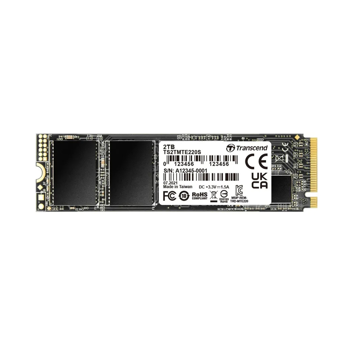 2TB Transcend PCIe 220S M.2 Internal NVME GEN3 SSD - 2280