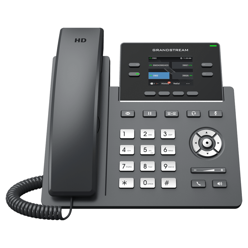 Grandstream 2-Line Carrier Desk Phone 2x Gigabit Ethernet ports, Supports POE