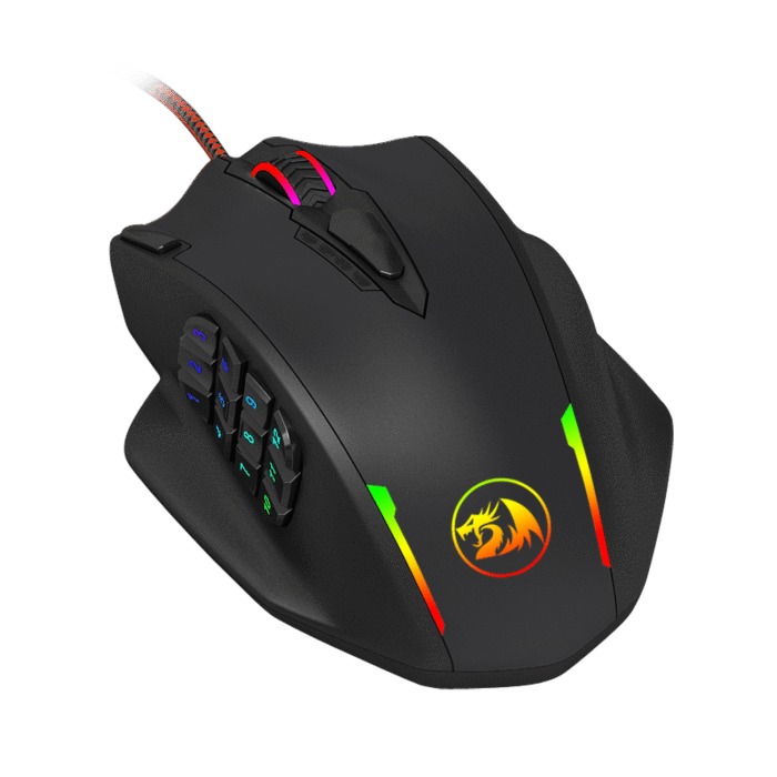 REDRAGON IMPACT 12400DPI MMO Gaming Mouse - Black - Image 6