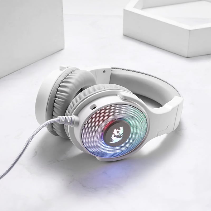 Redragon H350 Pandora 2 USB (Power Only)|Aux (Mic and Headset) RGB Gaming Headset - White - Image 7