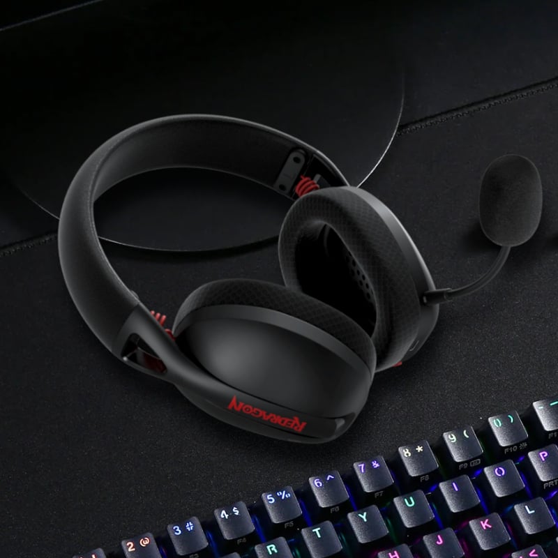 Redragon Over-Ear IRE BT5.2 Wireless Gaming Headset - Black - Image 5