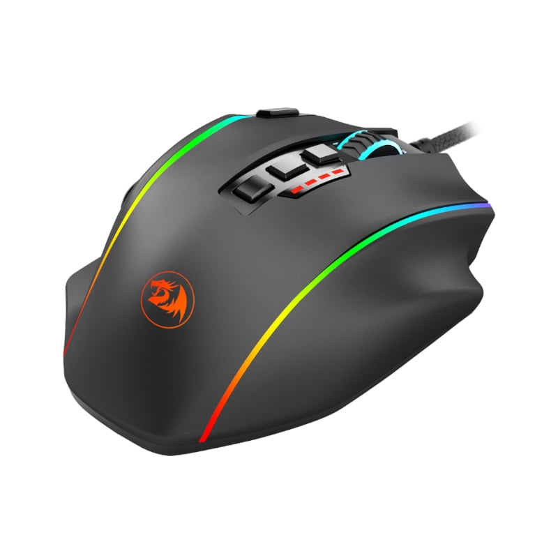 Redragon M901 Perdiction 12400DPI RGB MMO Ergo Gaming Mouse - Black - Image 3