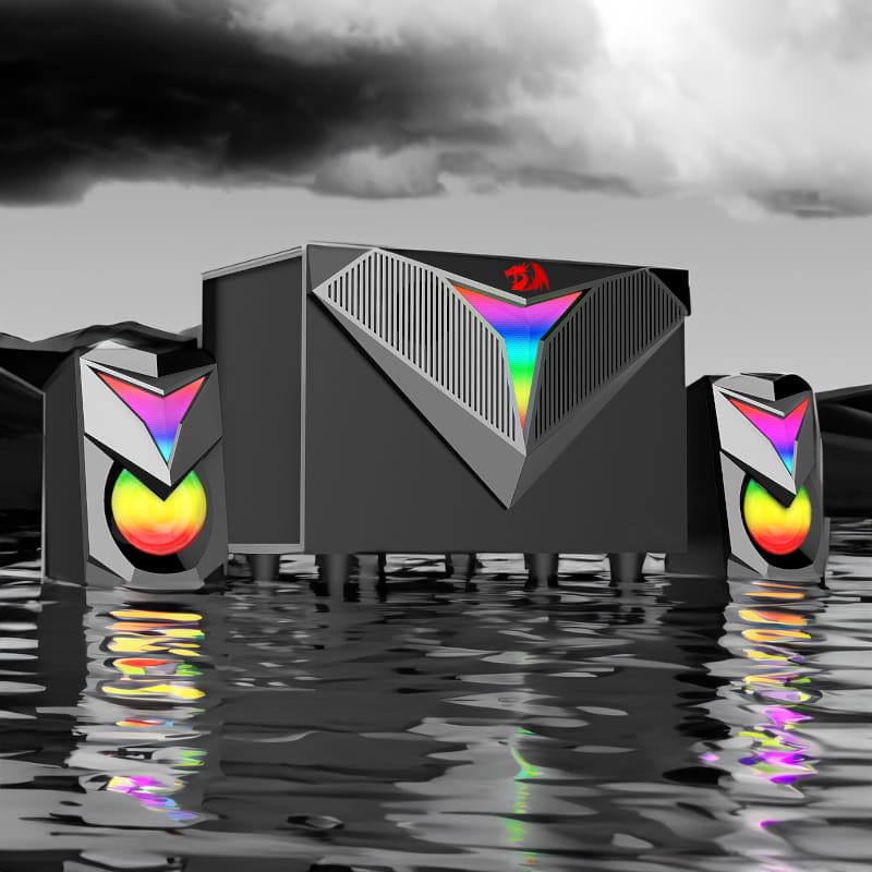 REDRAGON 2.1 Satellite Speaker TOCCATA RGB 11W Gaming Speaker - Black - Image 6