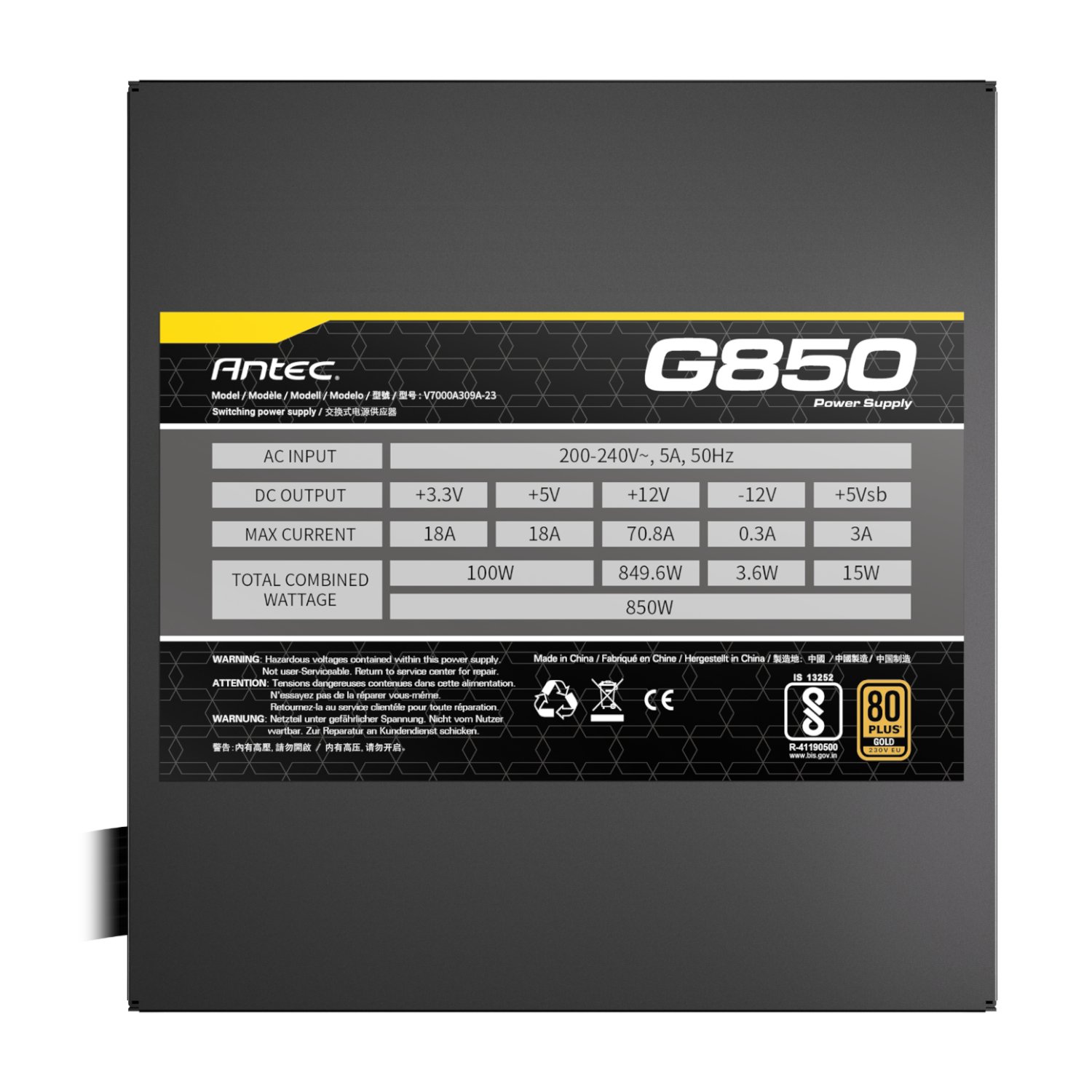 Antec ATOM G850 850W 80 PLUS Gold Semi-Modular Power Supply - Image 6