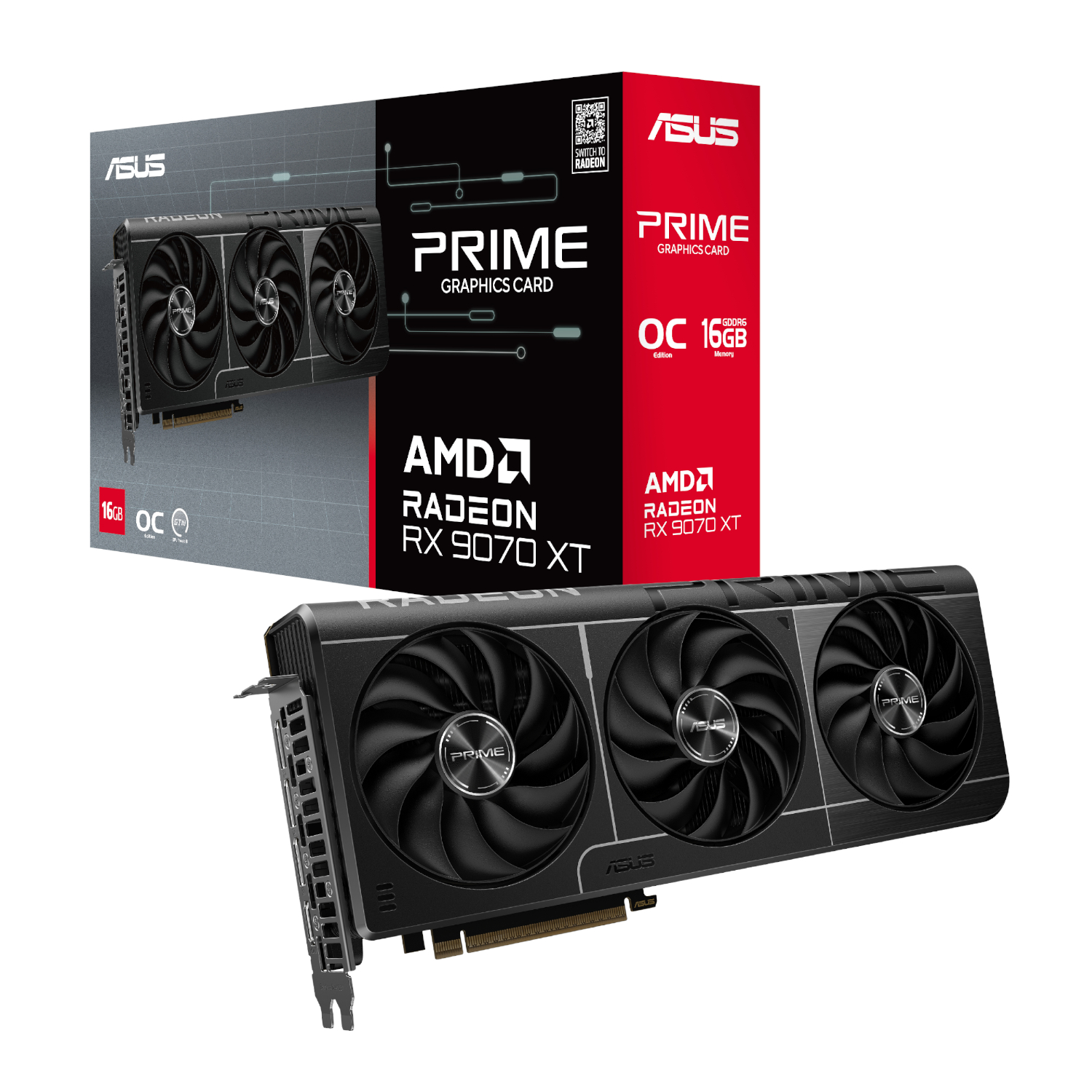 16GB Asus Prime Radeon RX9070 XT OC Edition GDDR6 Graphics Card