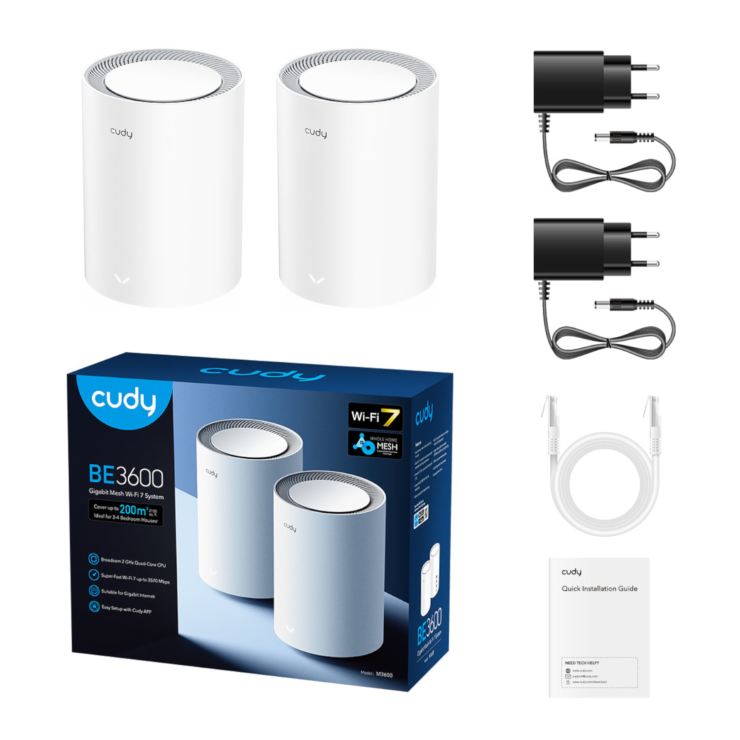 Cudy BE3600 Gigabit Mesh Wi-Fi 7 System (M3600) - 2 Pack - Image 5