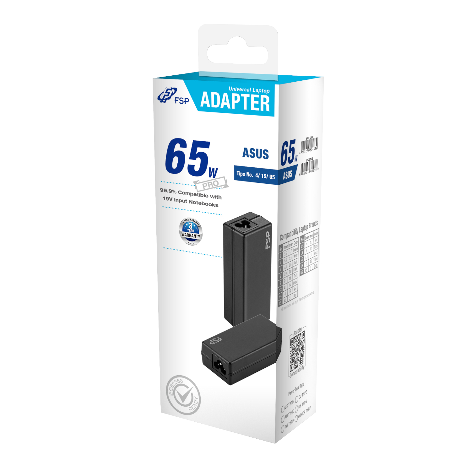 FSP PRO 65W Universal Laptop Adapter - Asus - Image 5