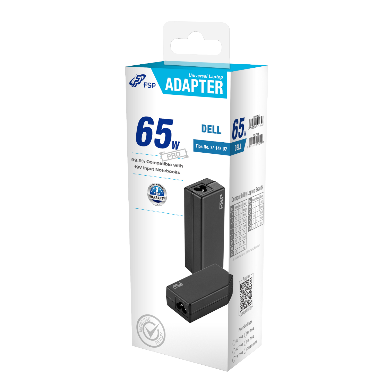 FSP PRO 65W Universal Laptop Adapter - Dell - Image 5
