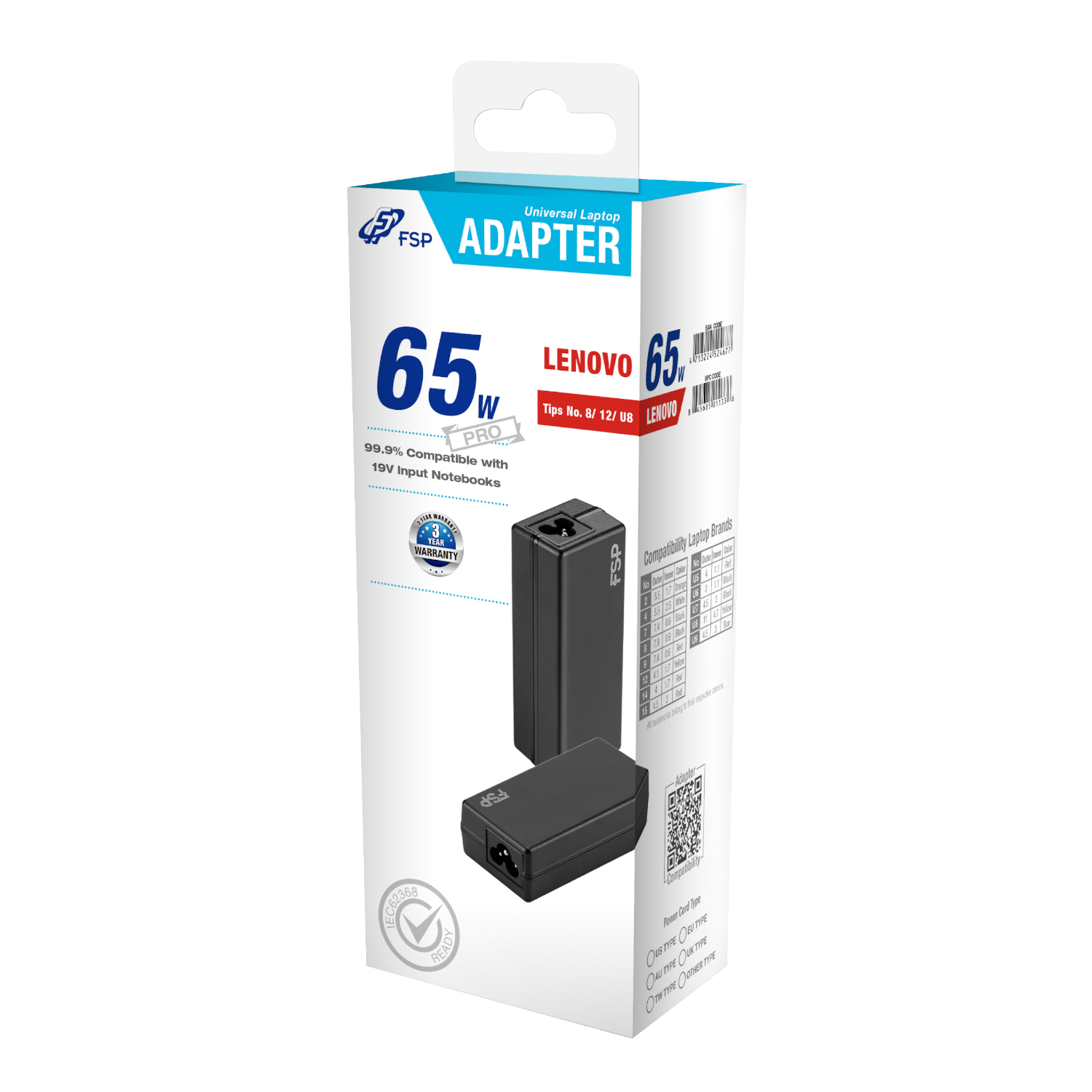 FSP PRO 65W Universal Laptop Adapter - Lenovo - Image 5